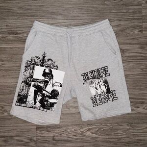Rare Suicideboys G59 Gas Mask Print Grey Shorts Men’s Size Medium